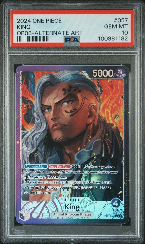 2024 One Piece Two Legends 057 King Alternate Art PSA 10