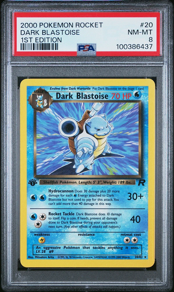2000 Pokemon Rocket 20 Dark Blastoise 1st Edition PSA
