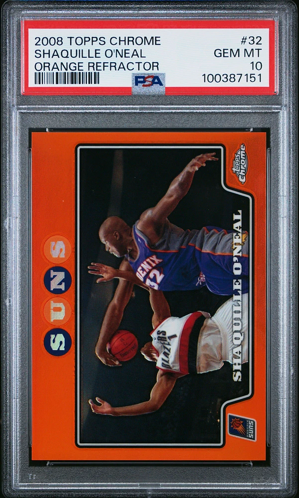 2008 Topps Chrome 32 Shaquille O'neal Orange Refractor PSA 10