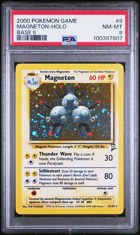 2000 Pokemon Game Base Ii 9 Magneton-holo PSA