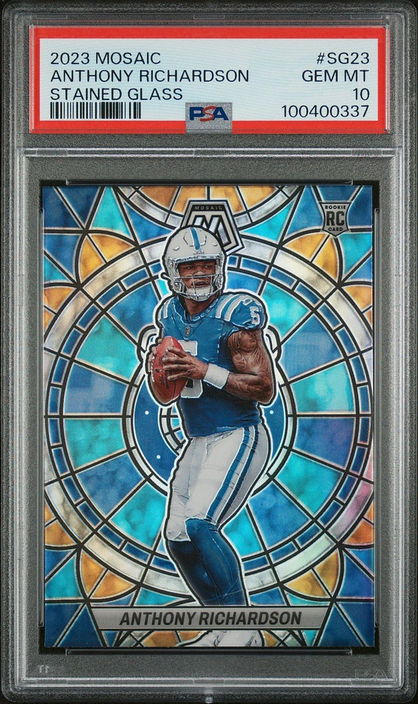 2023 Panini Mosaic Stained Glass Sg23 Anthony Richardson PSA 10