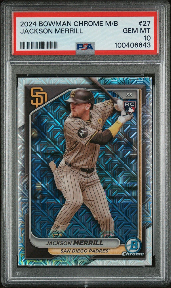 2024 Bowman Chrome Mega Box 27 Jackson Merrill PSA 10
