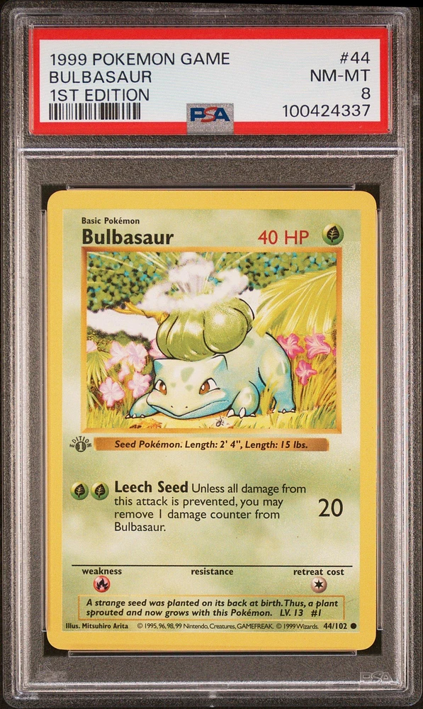 1999 Pokemon Game 44 Bulbasaur 1st Edition PSA