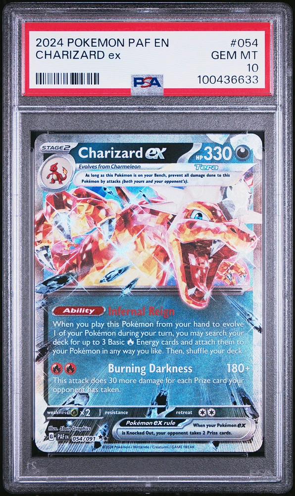 2024 Pokemon Paf En-paldean Fates 054 Charizard Ex PSA