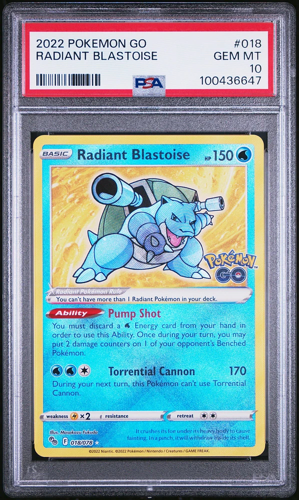 2022 Pokemon Go 018 Radiant Blastoise PSA