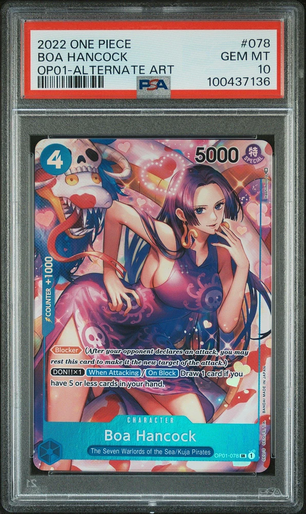 2022 One Piece Romance Dawn 078 Boa Hancock Alternate Art PSA 10