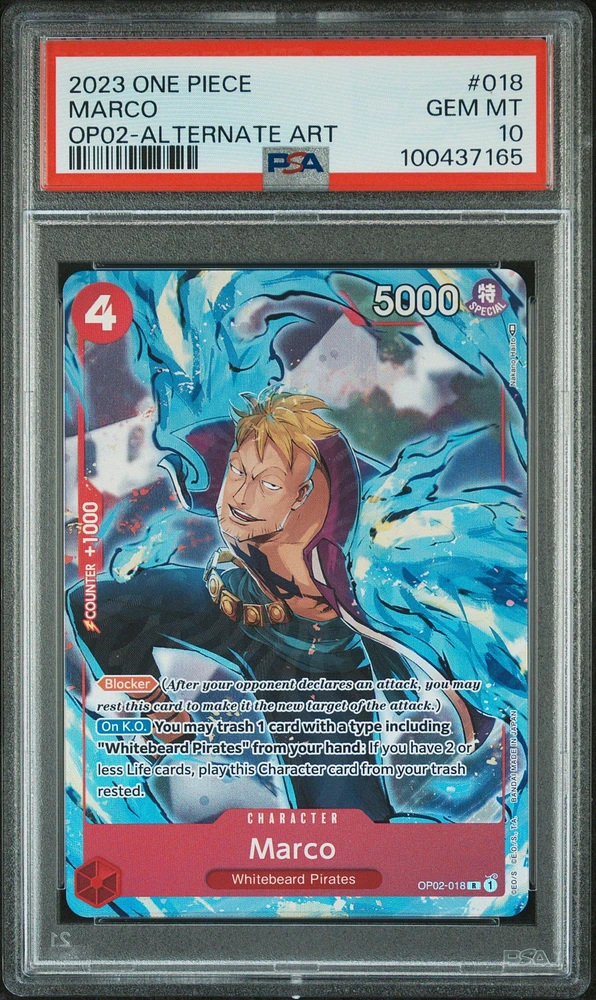 2023 One Piece Paramount War 018 Marco Alternate Art PSA 10