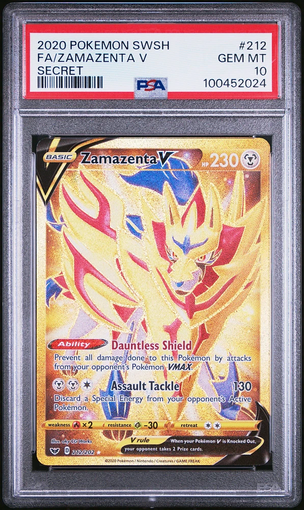 2020 Pokemon Sword & Shield 212 Full Art/zamazenta V Secret PSA