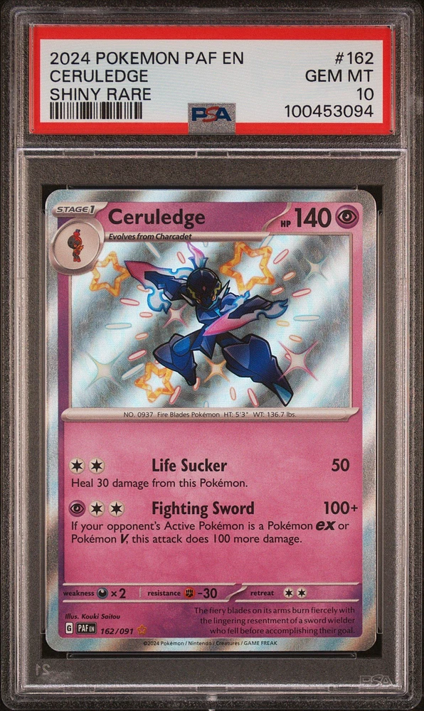 2024 Pokemon Paf En-paldean Fates 162 Ceruledge Shiny Rare PSA