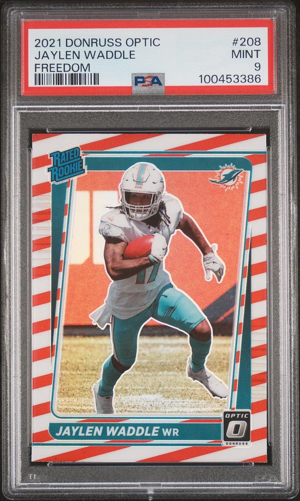 2021 Panini Donruss Optic 208 Jaylen Waddle Freedom PSA 9