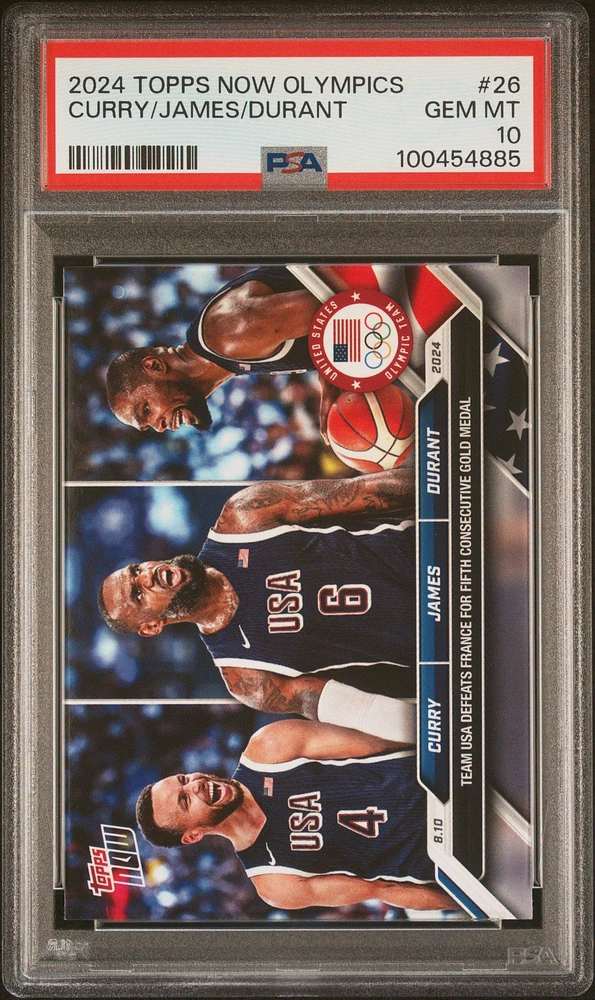 2024 Topps Now Olympic Games 26 Kevin Durant/lebron James/steph Curry PSA 10