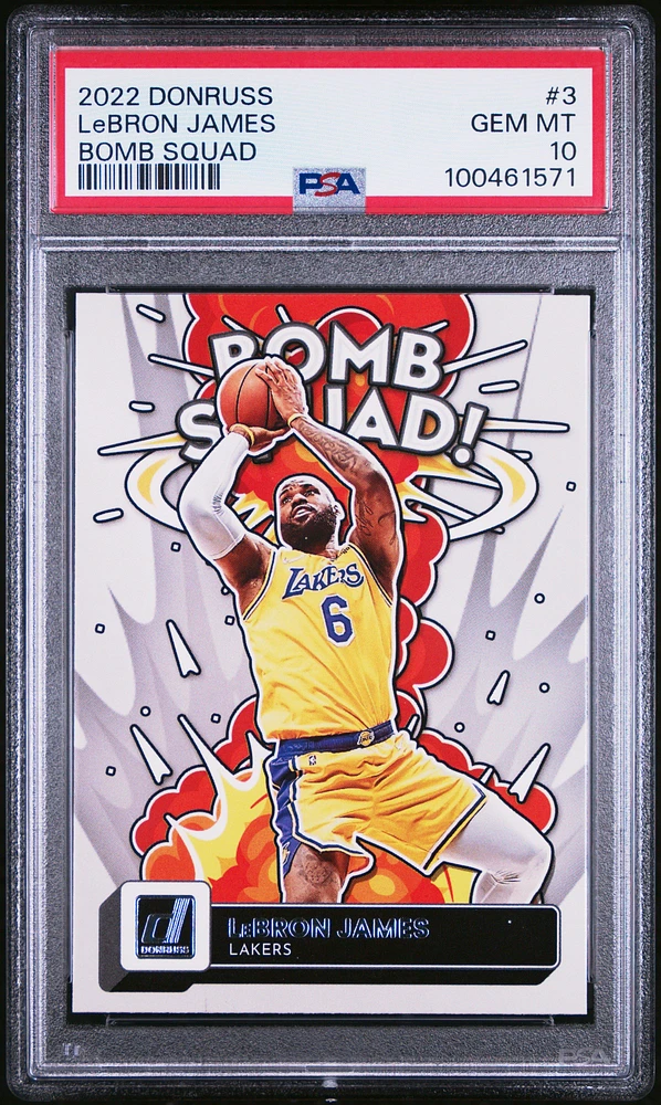2022 Panini Donruss Bomb Squad 3 Lebron James PSA 10