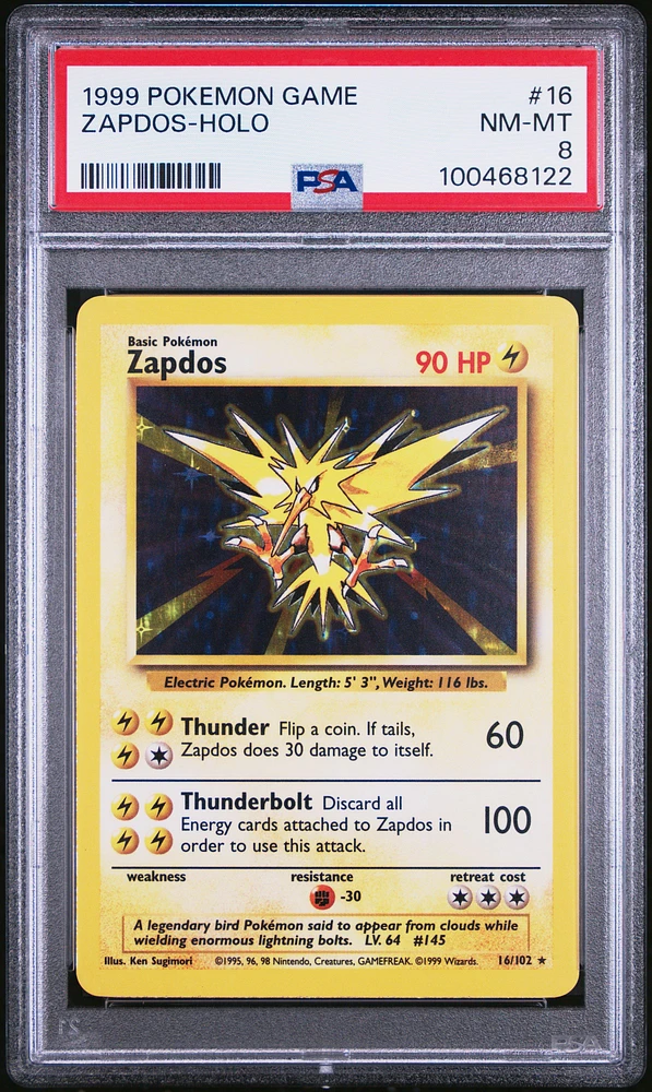 1999 Pokemon Game 16 Zapdos-holo PSA