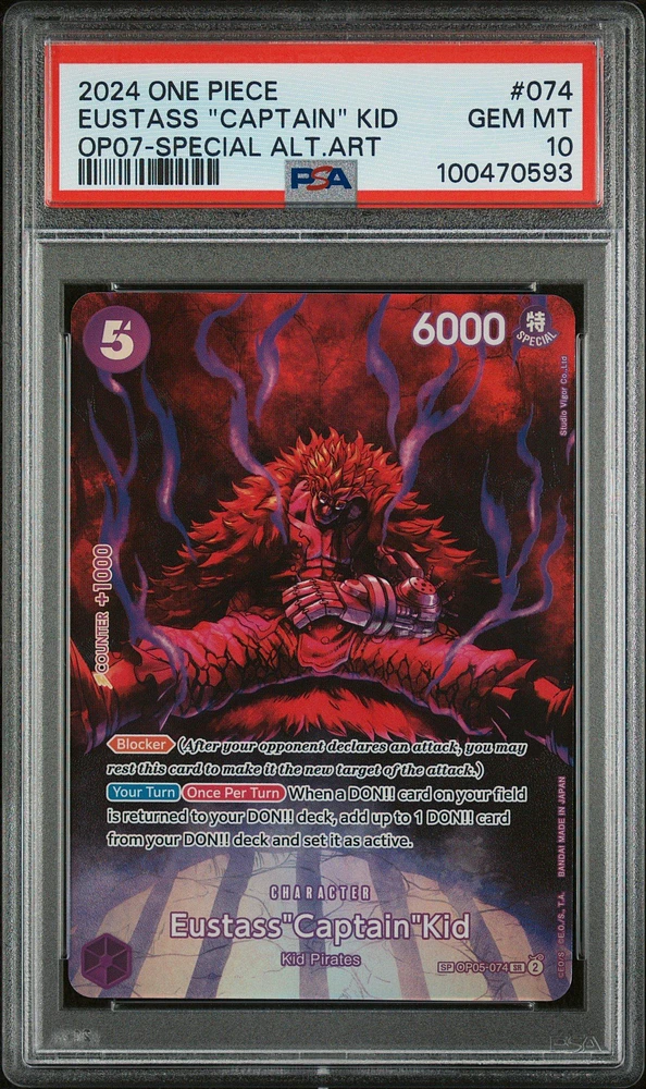 2024 One Piece 500 Years In The Future 074 Eustass "captain" Kid Special Alternate Art PSA 10