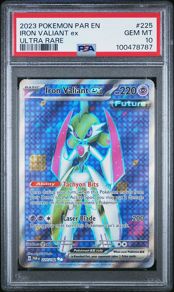 2023 Pokemon Par En-paradox Rift 225 Iron Valiant Ex Ultra Rare PSA