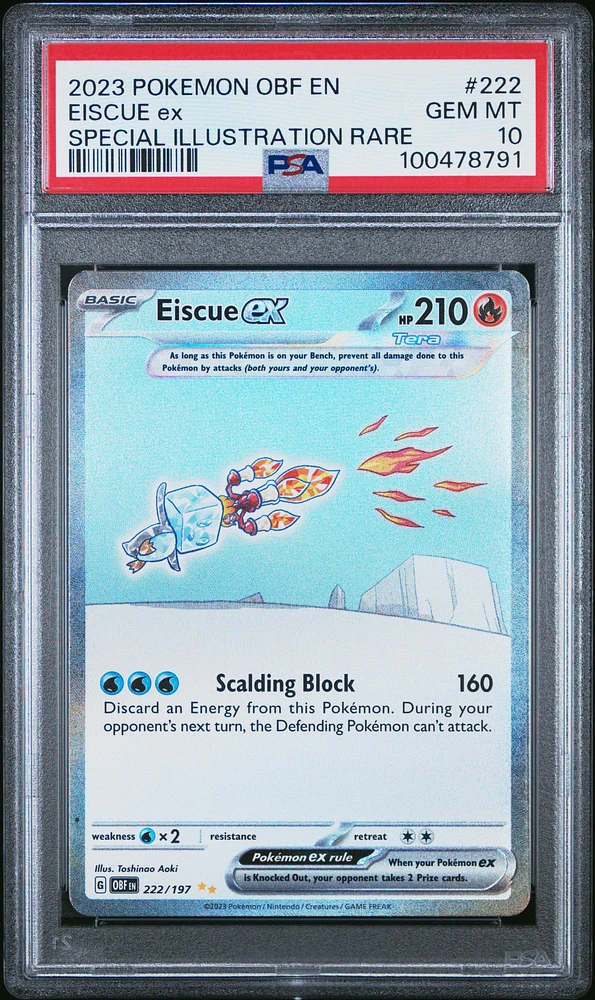 2023 Pokemon Obf En-obsidian Flames 222 Eiscue Ex Special Illustration Rare PSA