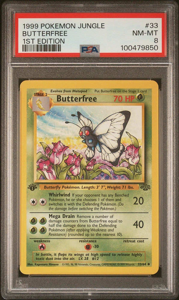 1999 Pokemon Jungle 33 Butterfree 1st Edition PSA