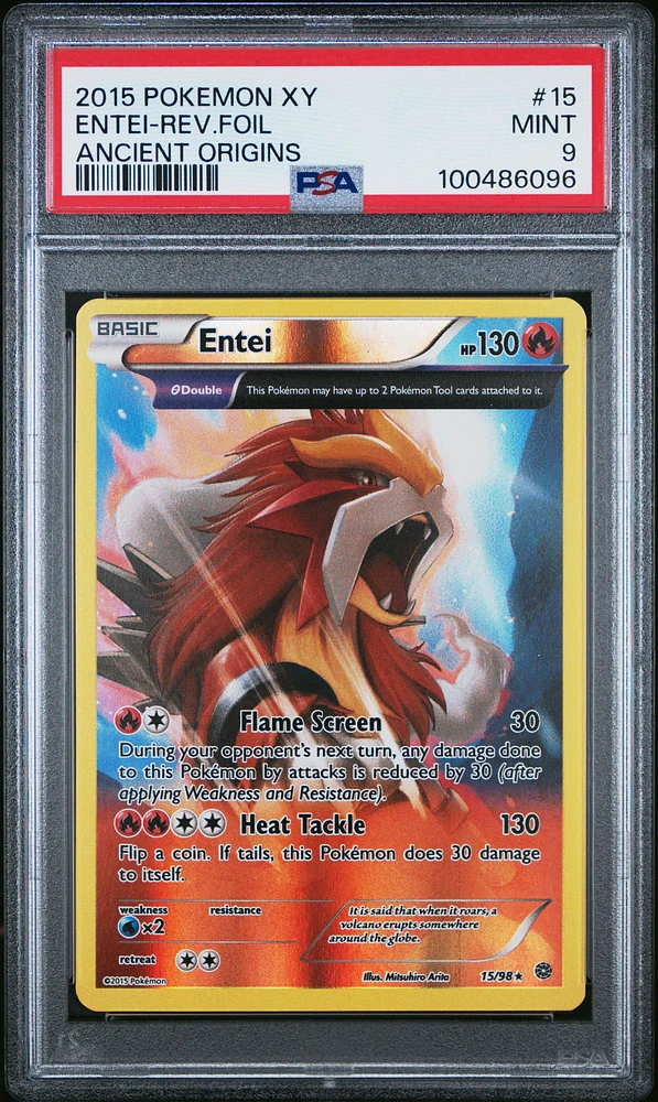 2015 Pokemon Xy Ancient Origins Entei-reverse Foil PSA