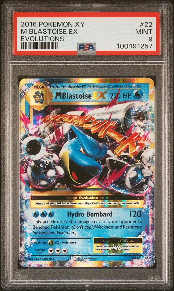 2016 Pokemon Xy Evolutions 22 M Blastoise Ex PSA