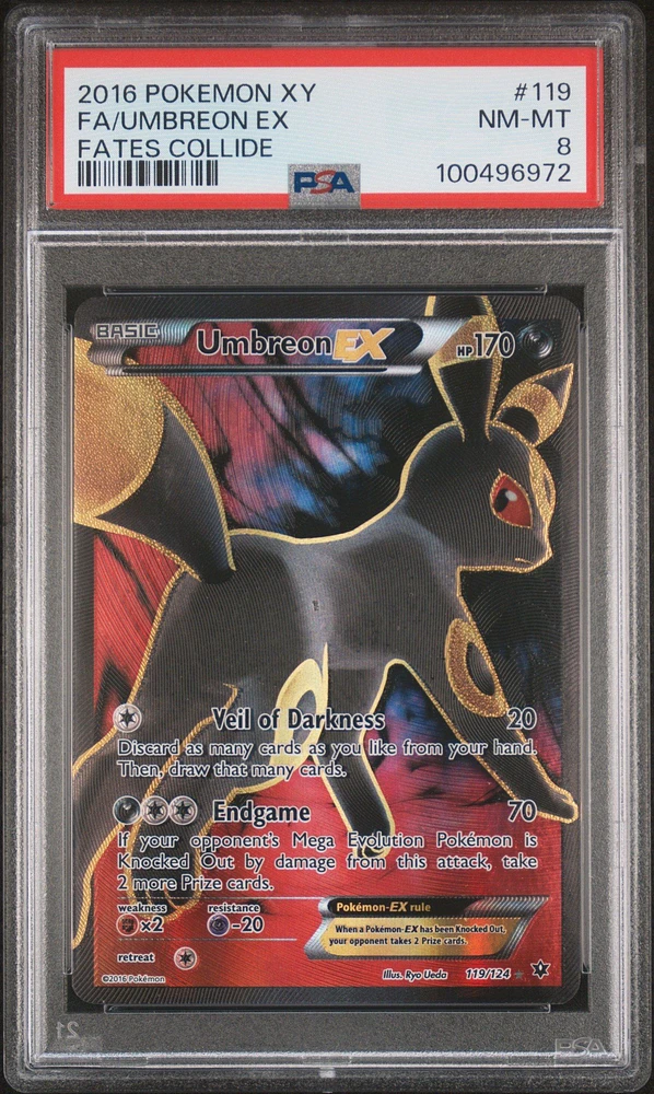 2016 Pokemon Xy Fates Collide 119 Full Art/umbreon Ex PSA