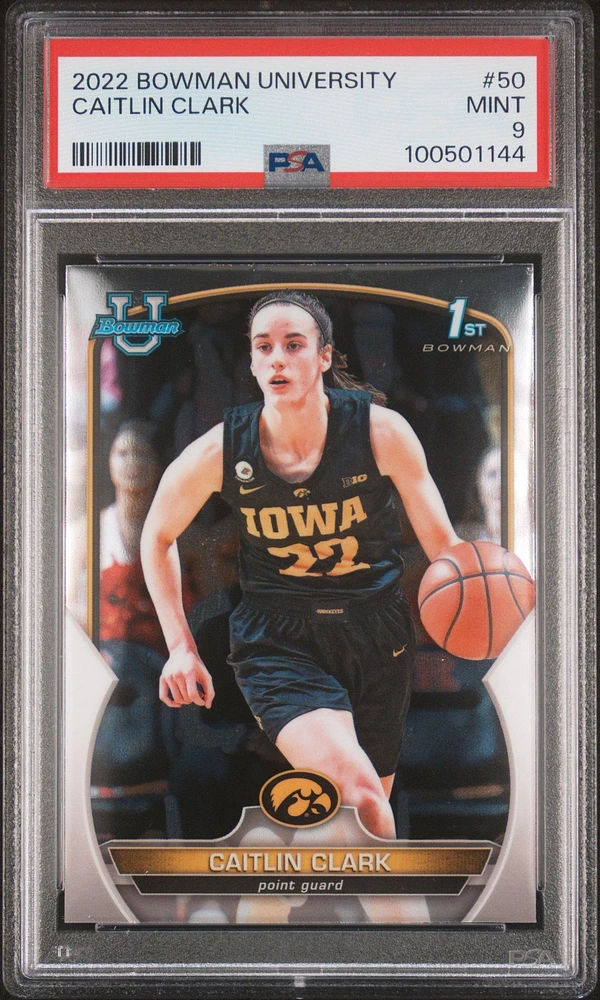 2022 Bowman Chrome University 50 Caitlin Clark PSA
