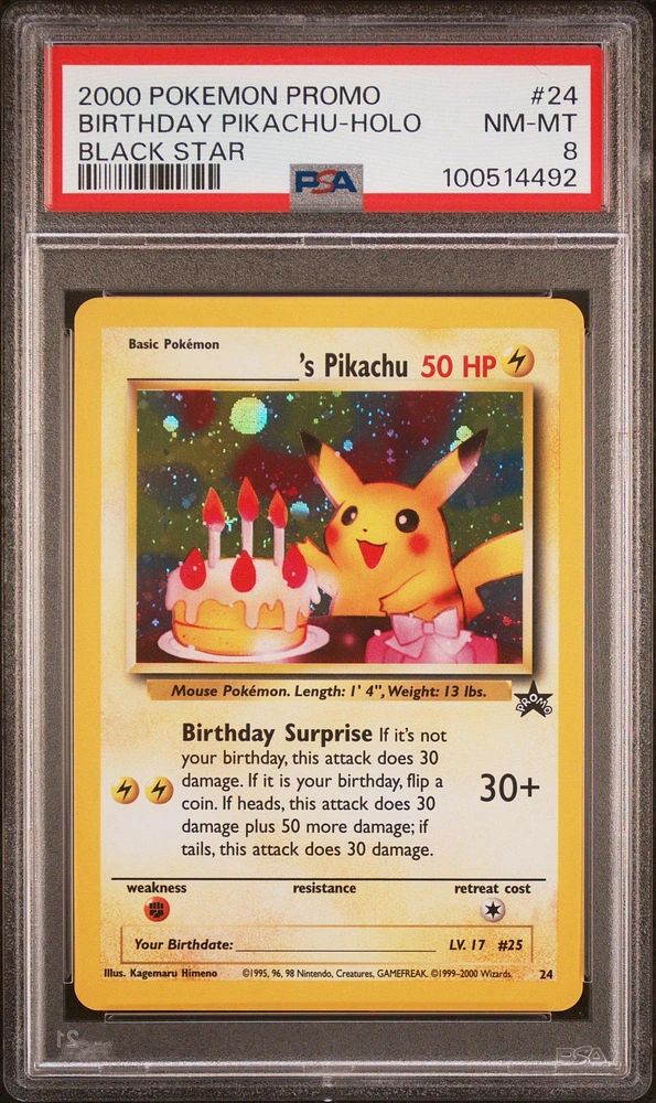 2000 Pokemon Promo Black Star 24 Birthday Pikachu-holo PSA