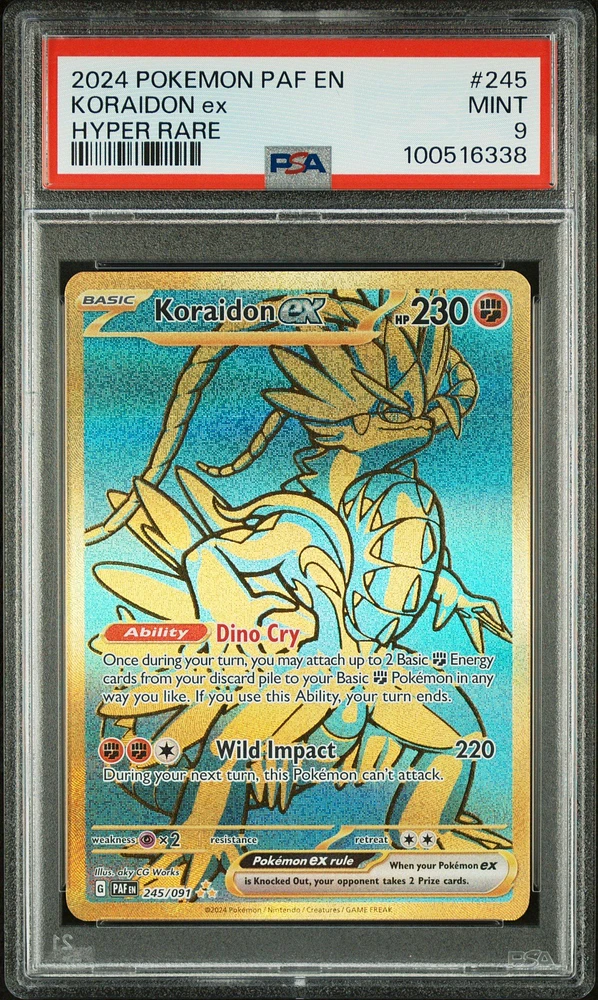 2024 Pokemon Paf En-paldean Fates 245 Koraidon Ex Hyper Rare PSA
