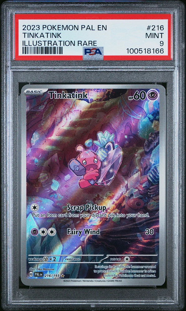 2023 Pokemon Pal En-paldea Evolved 216 Tinkatink Illustration Rare PSA