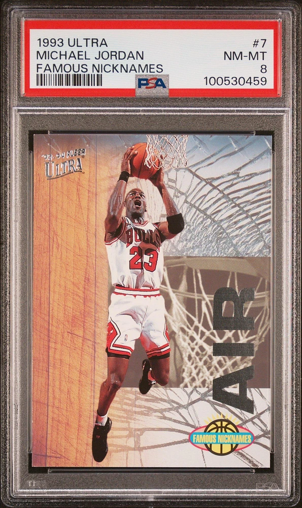 1993 Ultra Famous Nicknames 7 Michael Jordan PSA 8