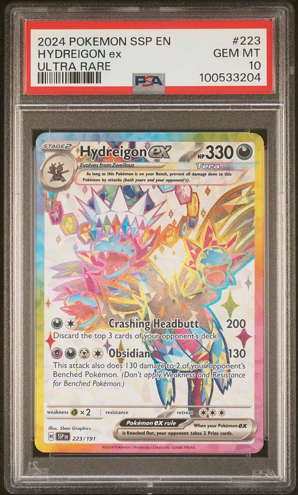 2024 Pokemon Ssp En-surging Sparks 223 Hydreigon Ex Ultra Rare PSA