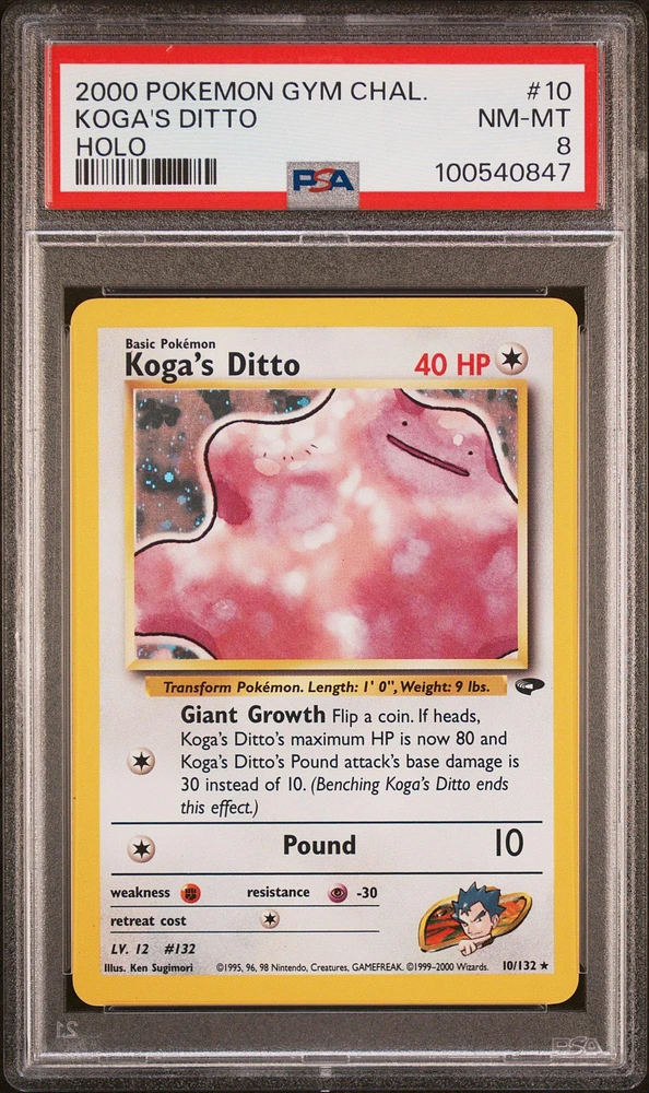 2000 Pokemon Gym Challenge 10 Koga's Ditto Holo PSA