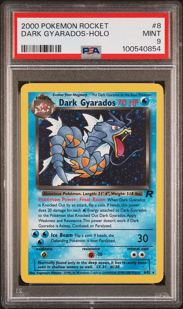 2000 Pokemon Rocket 8 Dark Gyarados-holo PSA