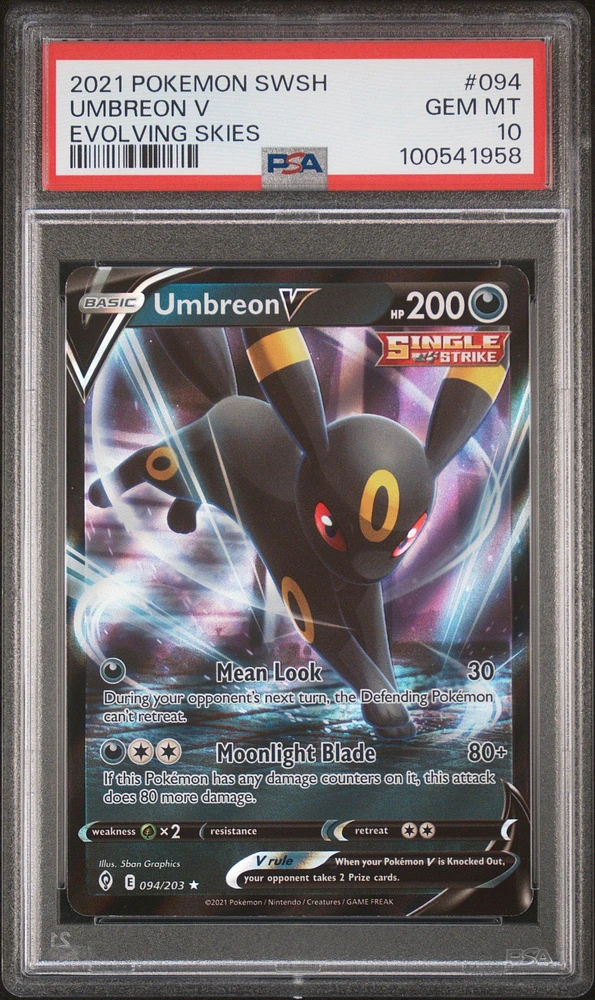 2021 Pokemon Sword & Shield Evolving Skies 094 Umbreon V PSA