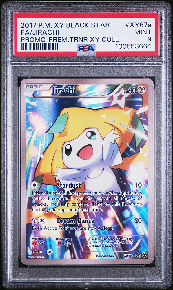 2017 Pokemon Xy Black Star Promo Xy67a Full Art/jirachi Premium Trainer Xy Collection PSA