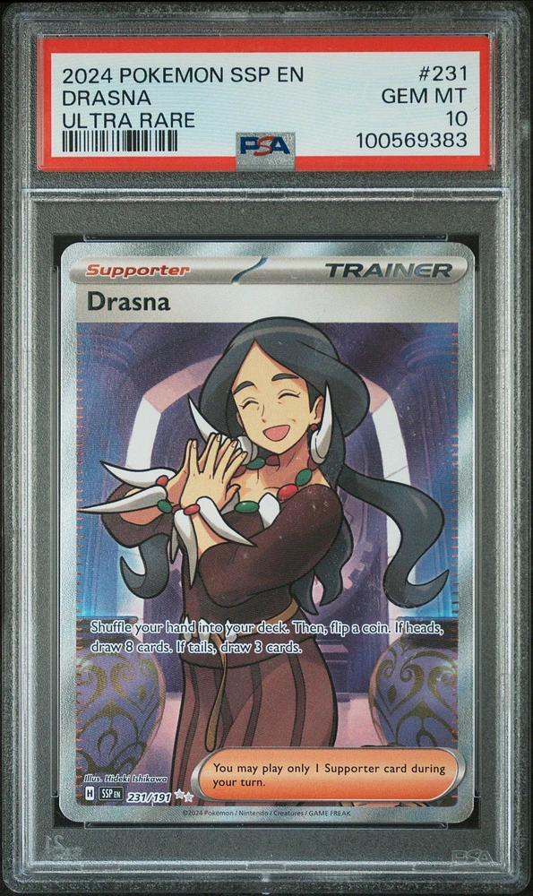 2024 Pokemon Ssp En-surging Sparks 231 Drasna Ultra Rare PSA
