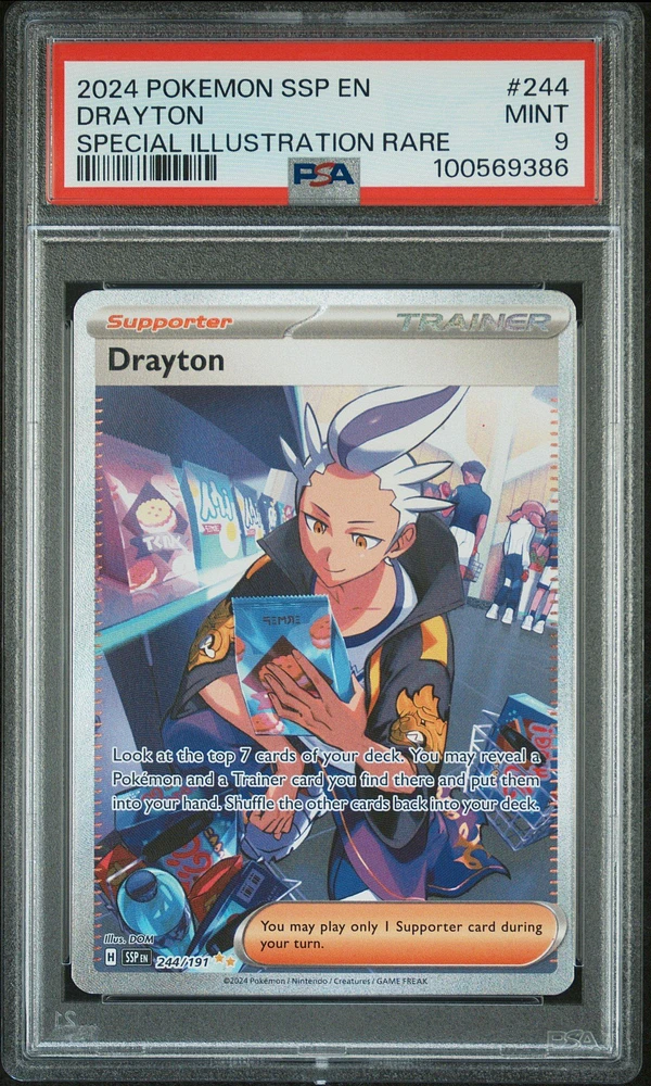 2024 Pokemon Ssp En-surging Sparks 244 Drayton Special Illustration Rare PSA