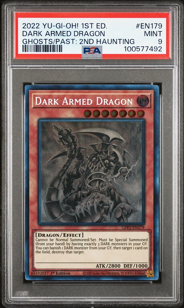 2022 Yu-gi-oh! Gfp2-ghosts From The Past: The 2nd Haunting En179 Dark Armed Dragon 1st Edition PSA