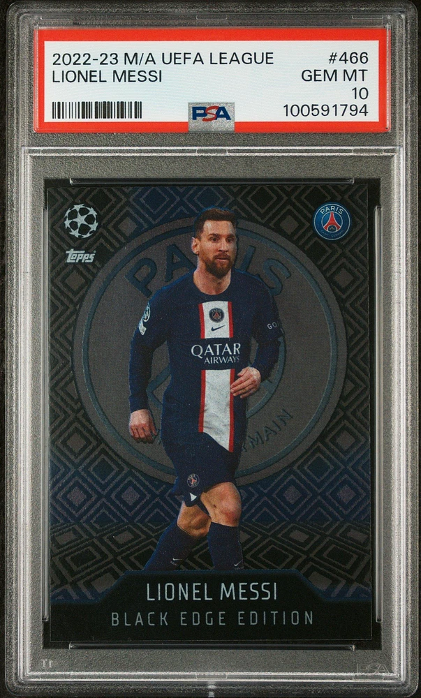 2022 Topps Match Attax Uefa League 466 Lionel Messi PSA 10