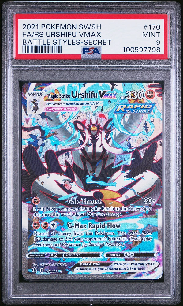 2021 Pokemon Sword & Shield Battle Styles Full Art/rapid Strike Urshifu Vmax Secret PSA