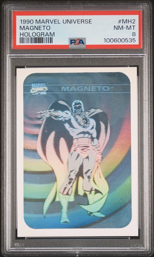 1990 Marvel Universe Hologram Mh2 Magneto PSA