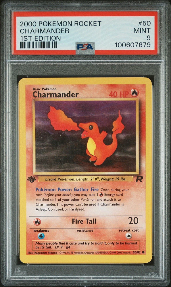2000 Pokemon Rocket 50 Charmander 1st Edition PSA
