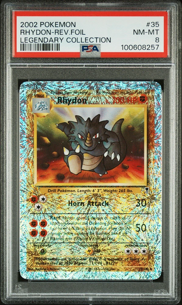 2002 Pokemon Legendary Collection 35 Rhydon-reverse Foil PSA