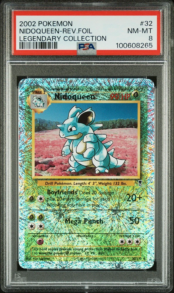 2002 Pokemon Legendary Collection 32 Nidoqueen-reverse Foil PSA 8