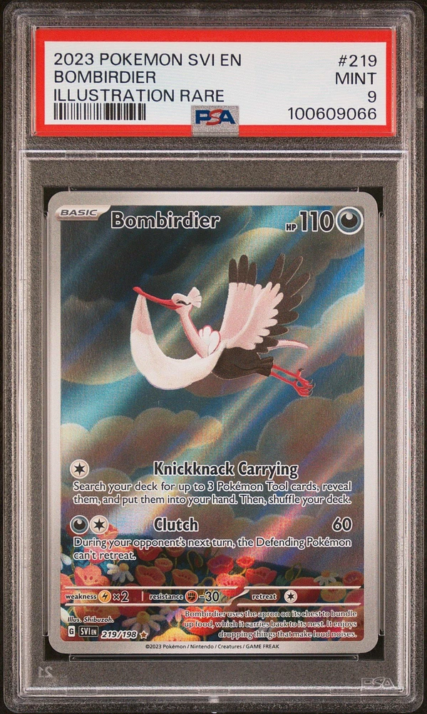 2023 Pokemon Svi En-scarlet & Violet 219 Bombirdier Illustration Rare PSA
