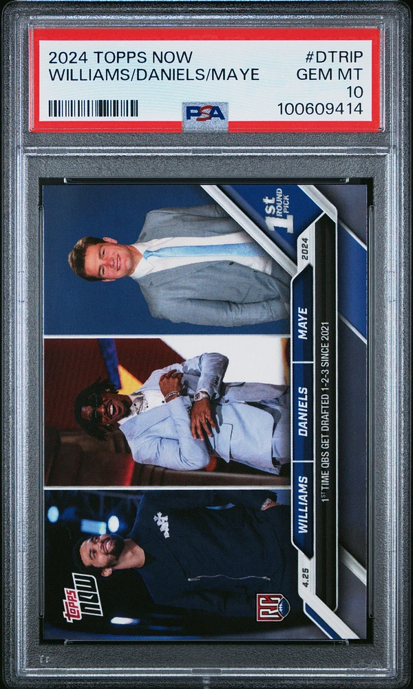 2024 Topps Now Dtrip Jayden Daniels\caleb Williams\drake Maye PSA