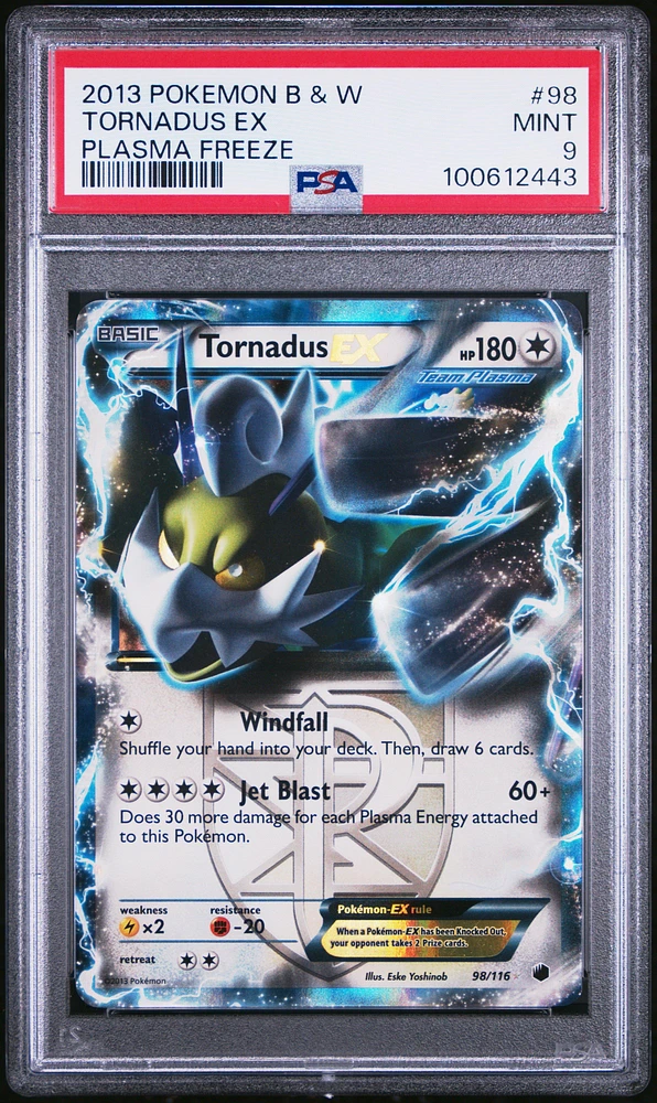 2013 Pokemon Black & White Plasma Freeze 98 Tornadus Ex PSA 9