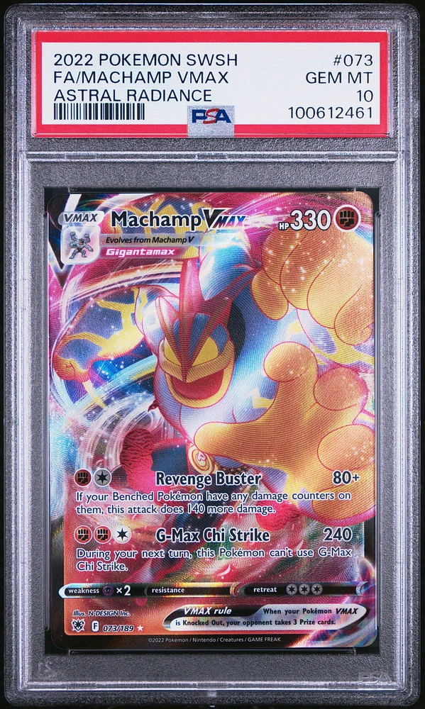 2022 Pokemon Sword & Shield Astral Radiance 073 Full Art/machamp Vmax PSA