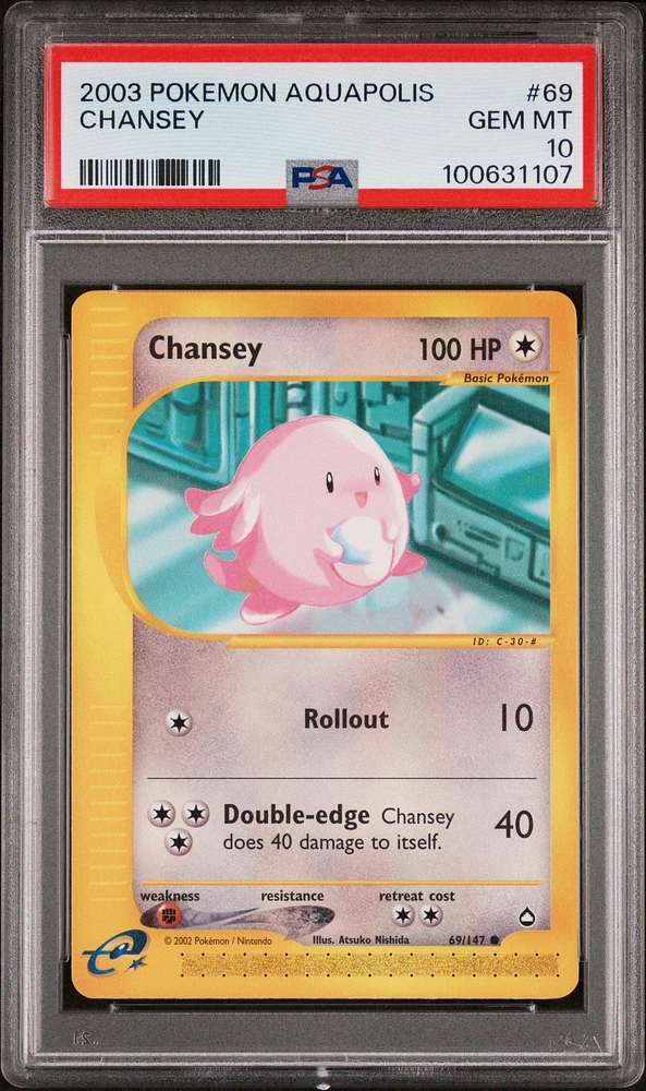 2003 Pokemon Aquapolis 69 Chansey PSA 10