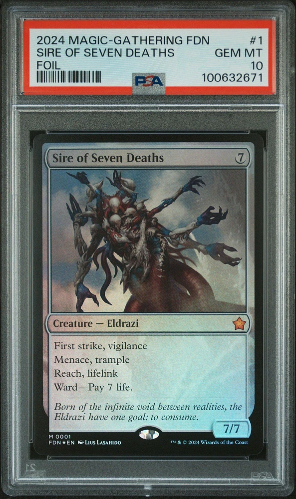 2024 Magic The Gathering Foundations 1 Sire Of Seven Deaths Foil PSA 10