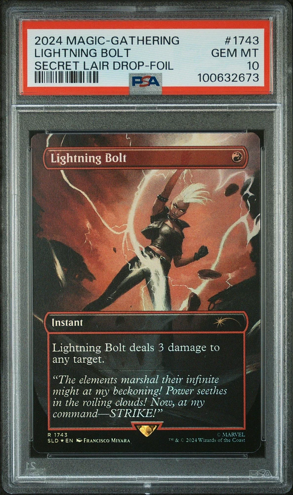 2024 Magic The Gathering Secret Lair Drop 1743 Lightning Bolt Foil PSA 10